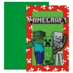 Invitationskort & Konvolut Minecraft