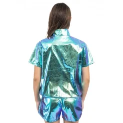 Jakke med Shorts Sæt Iridescent Blå