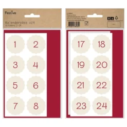 Julekalender DIY med stickers rød