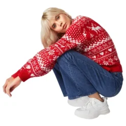 Julerens Rød Oversize Juletrøje Dame