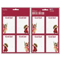 Juletiketter Glædelig Jul Rød