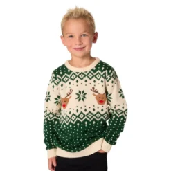 Juletrøje Retro Grøn til Børn