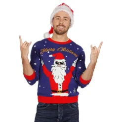 Juletrøje Rocking Santa Merry Christmas