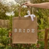 Jutetaske Bride med Sløjfe