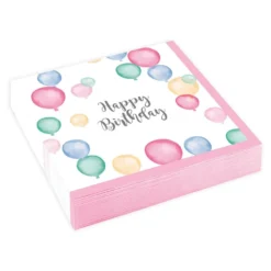 Kaffeservietter Balloner Happy Birthday Pastel