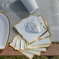 Kaffeservietter Prikkede Blå/Guld