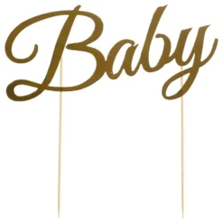 Kagedekoration Baby Guld
