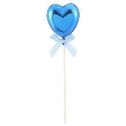 Kagedekoration Ballon Blå med Sløjfe