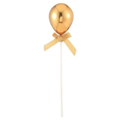 Kagedekoration Ballon Guld med Sløjfe