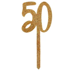 Kagedekoration 50 Guld i Akryl