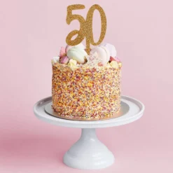 Kagedekoration 50 Guld i Akryl