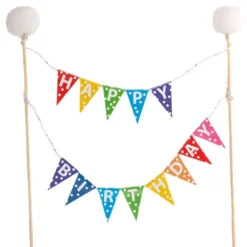 Kagedekoration Happy Birthday Vimpel