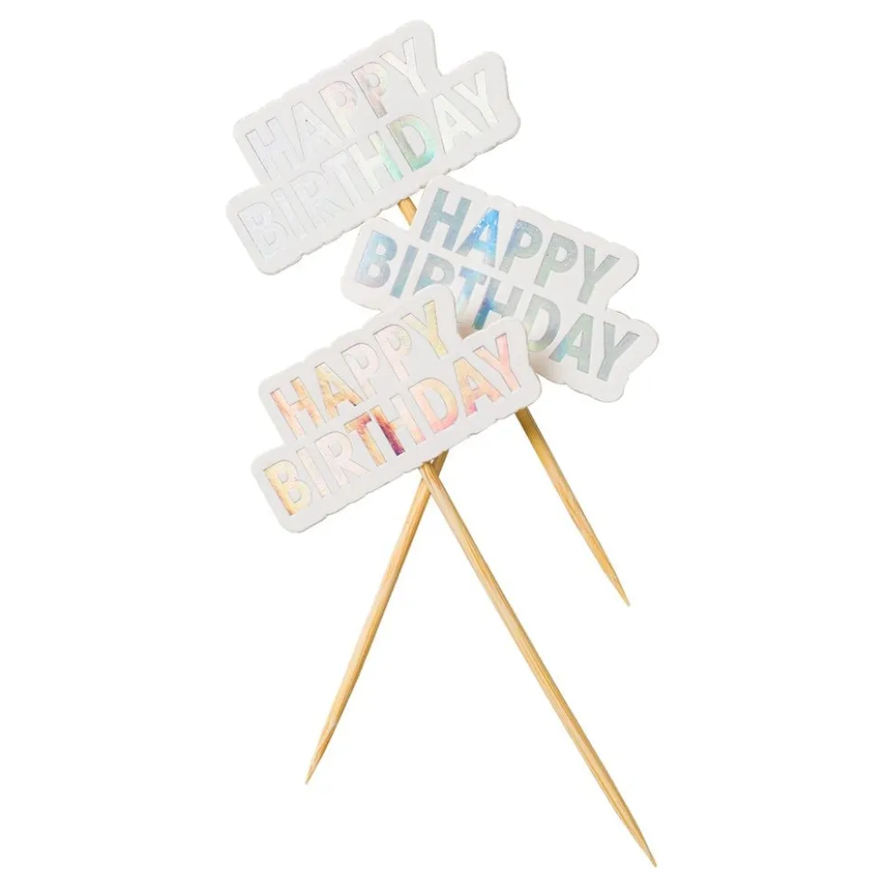 Kagedekoration Happy Birthday Skinnende