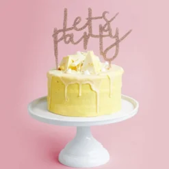Kagedekoration Let's Party Rosaguld i Akryl