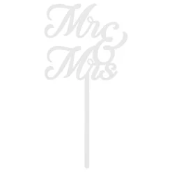 Kagedekoration Mr & Mrs Hvid i Akryl