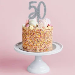 Kagedekoration 50 Sølv i Akryl