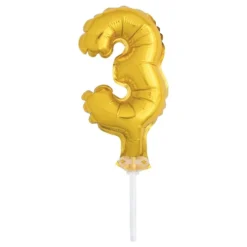Kagedekoration Talballon Mini Guld
