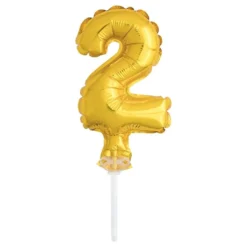 Kagedekoration Talballon Mini Guld