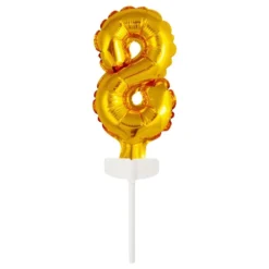 Kagedekoration Talballon Mini Guld