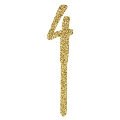 Kagedekoration Tal Guld Glitter i Akryl