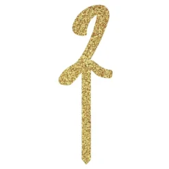 Kagedekoration Tal Guld Glitter i Akryl