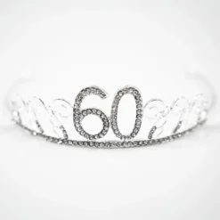 Kagedekoration Tiara Tal i Metal Sølv