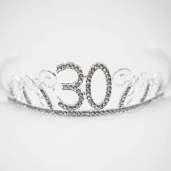 Kagedekoration Tiara Tal i Metal Sølv