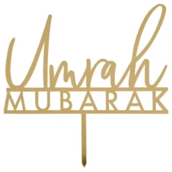 Kagedekoration Umrah Mubarak i Akryl
