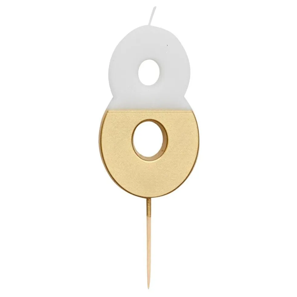 Kagelys Tal Guld/Hvid