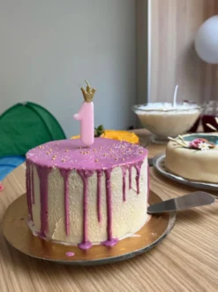 Kagelys Tal med Krone Lyserød