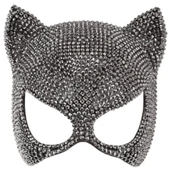 Kat Halvmaske med Strass