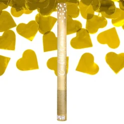 Konfettikanon Hjerter Guld Metallic