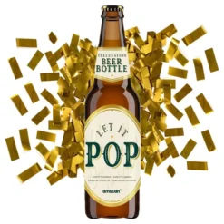 Konfettikanon Ølflaske Guld