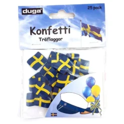 Konfetti Svenske Flag i Træ