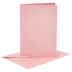 Kort med Konvolut Lyserød Glitrende