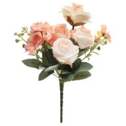 Kunstig Blomsterbuket Roser Peach