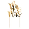 Lagkagedekoration Mr&Mrs Guld