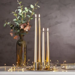 LED Antiklys Lange Metallic Guld