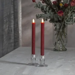 LED Antiklys Lange Rustic Rød