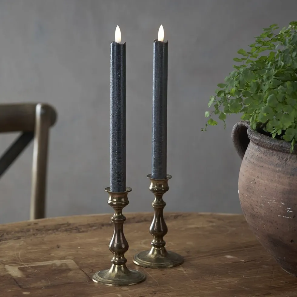 LED Antiklys Lange Rustic Sort