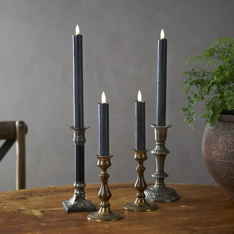LED Antiklys Lange Rustic Sort