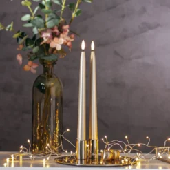 LED Antiklys Metallic Guld