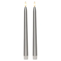 LED Antiklys Metallic Silver
