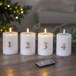 LED Bloklys Flamme Advent