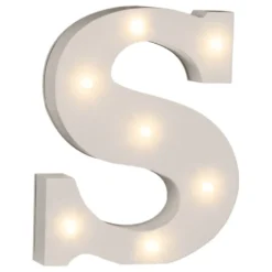 LED-bogstav i Træ Hvid