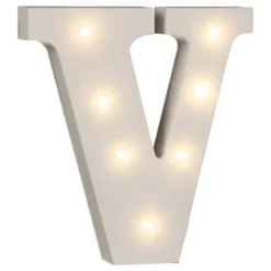 LED-bogstav i Træ Hvid