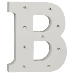 LED-bogstav i Træ Hvid