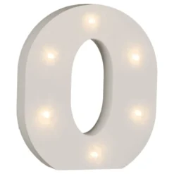 LED-bogstav i Træ Hvid