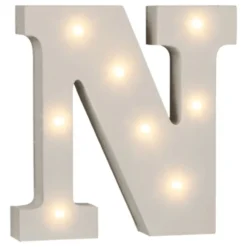 LED-bogstav i Træ Hvid
