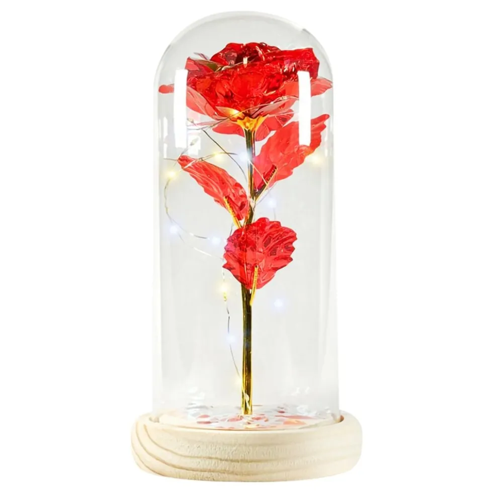 LED Evighedsrose i Glaskuppel